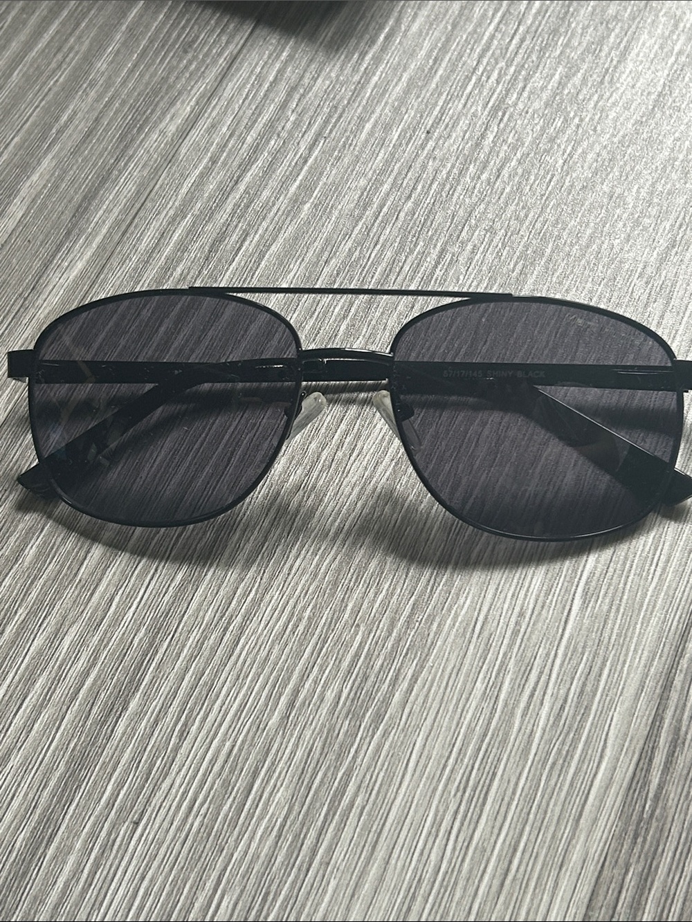 Marc Hunter 7920 Shiny Black Aviator Sunglasses